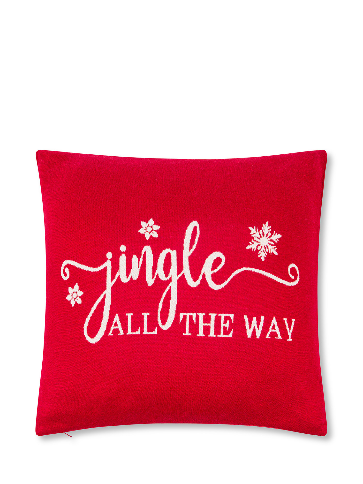 Jacquard knitted cushion 45x45cm, Red, large image number 0