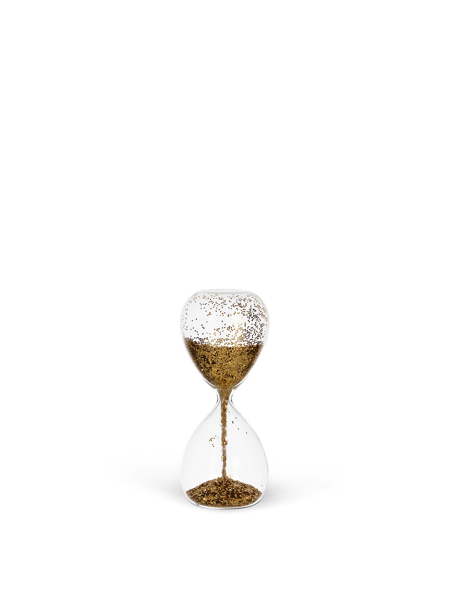 Glass hourglass with sand, Gold, large image number 0