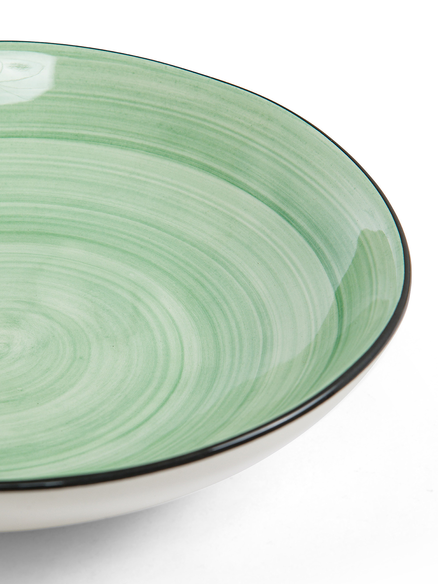 Tokyo stoneware soup plate, Teal, large image number 1