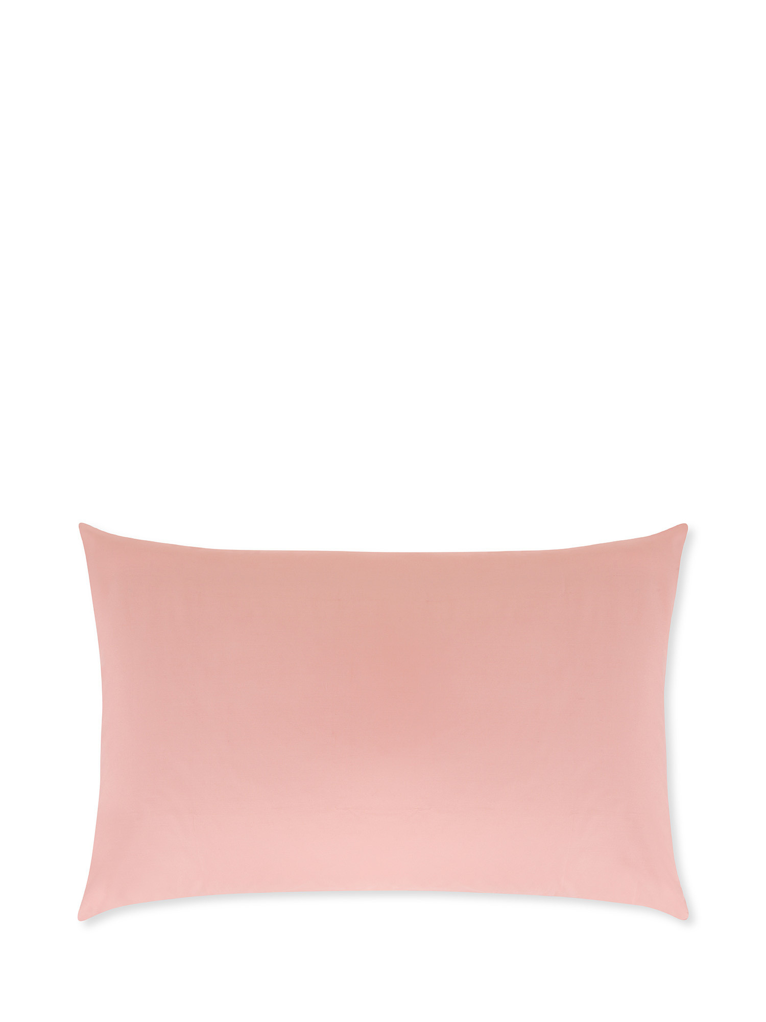 Solid color cotton percale pillowcase, Pink, large image number 0