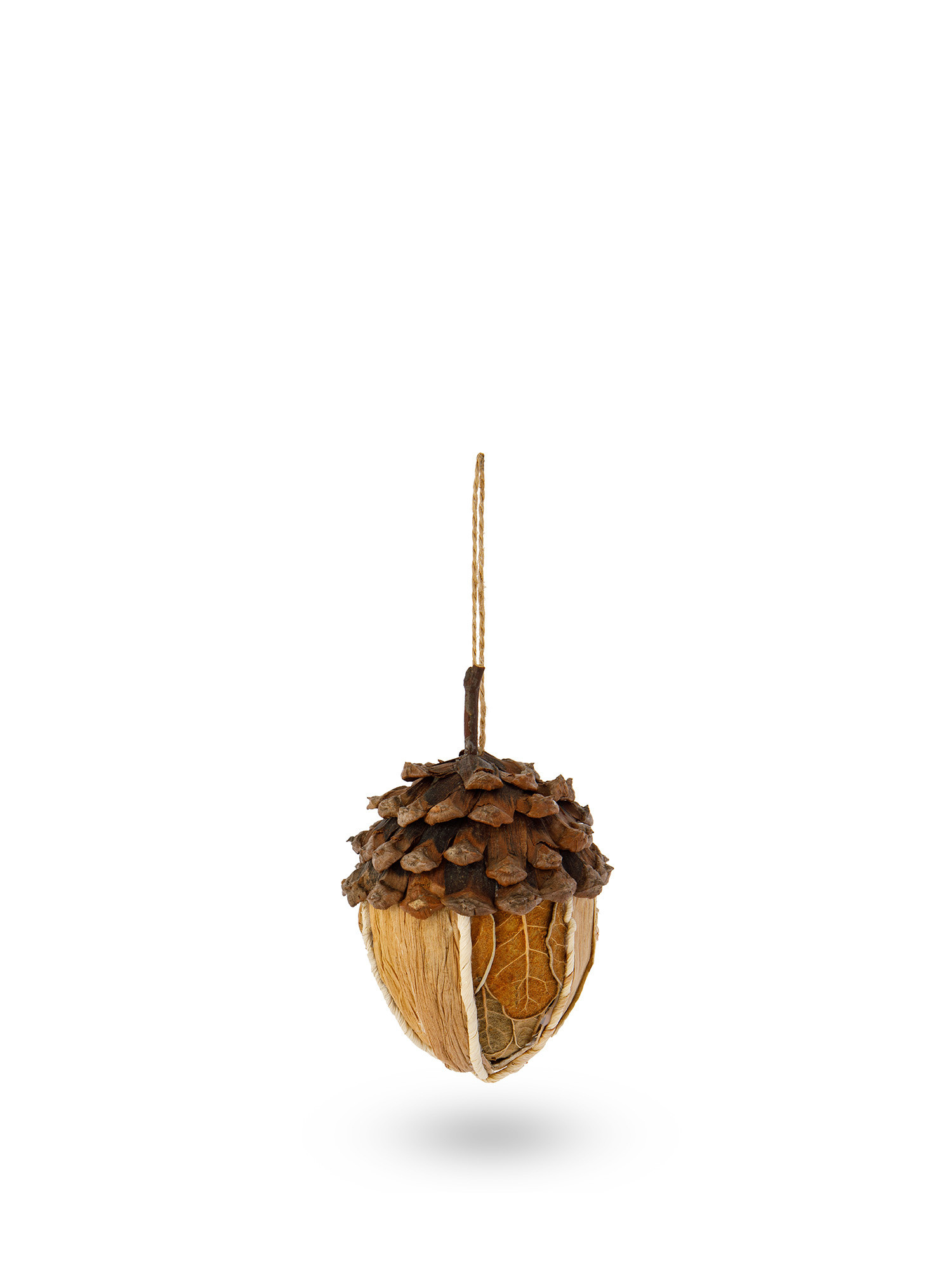 Tree decoration in the shape of an acorn, Brown, large image number 0