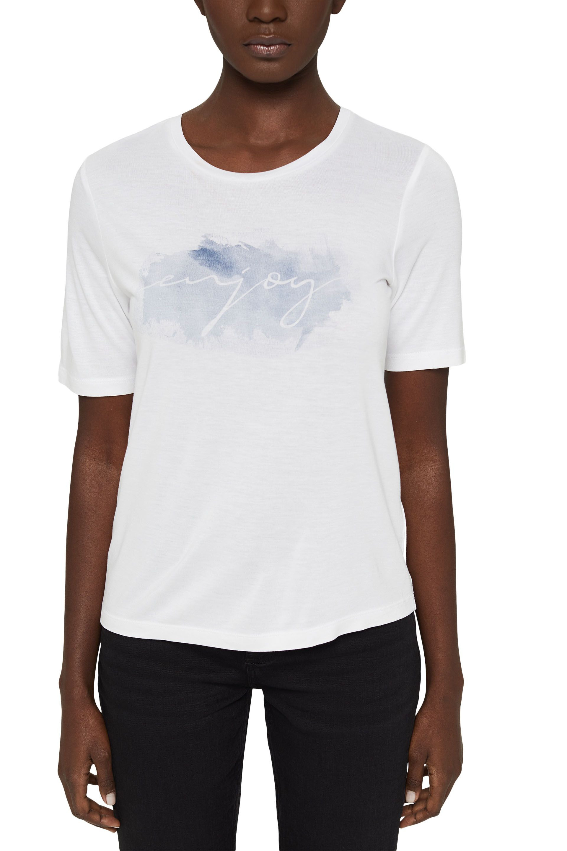 T-shirt with printed writing, White, large image number 1