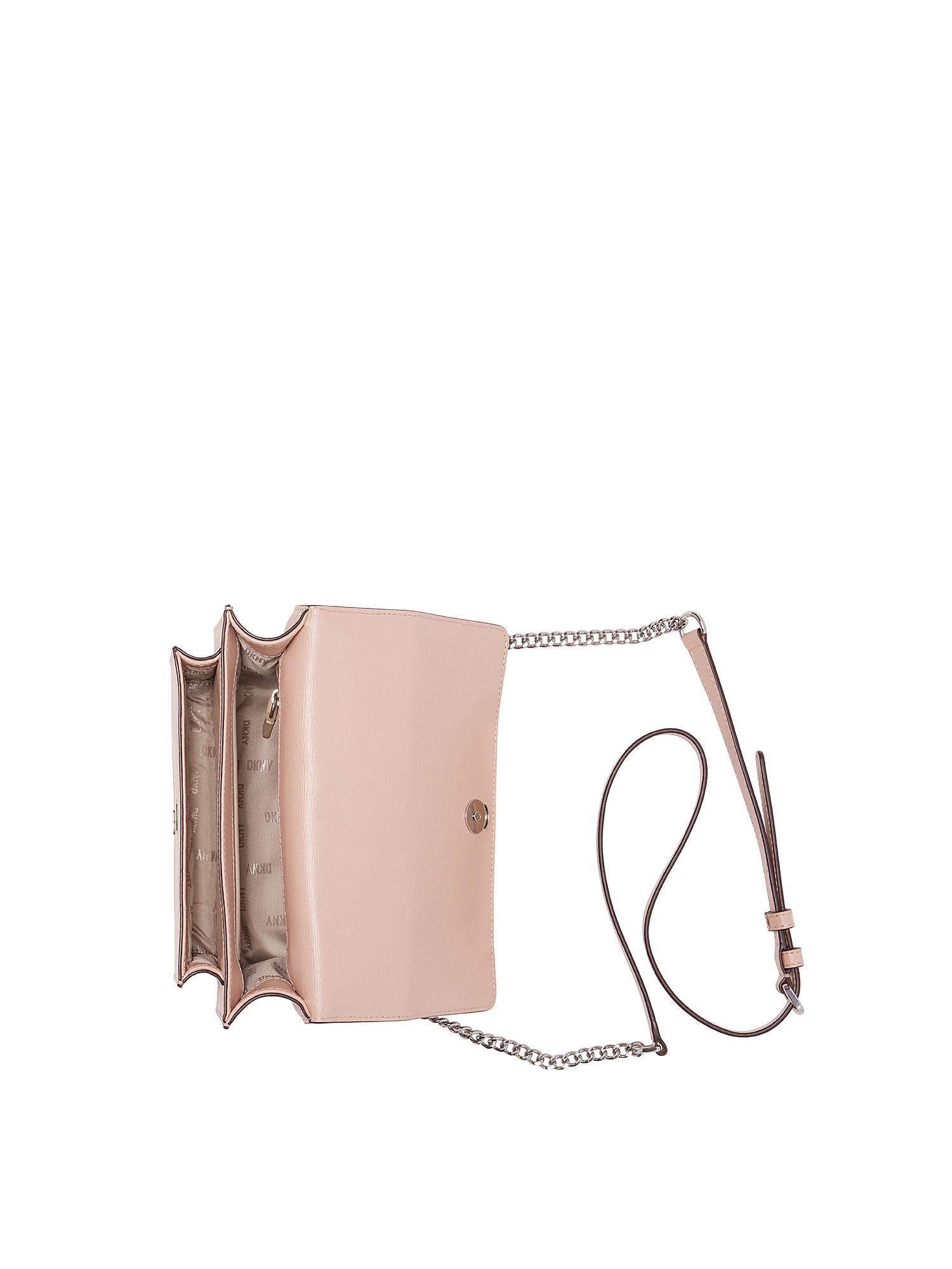 Dkny - Flap shoulder bag with logo, Light Pink, large image number 3