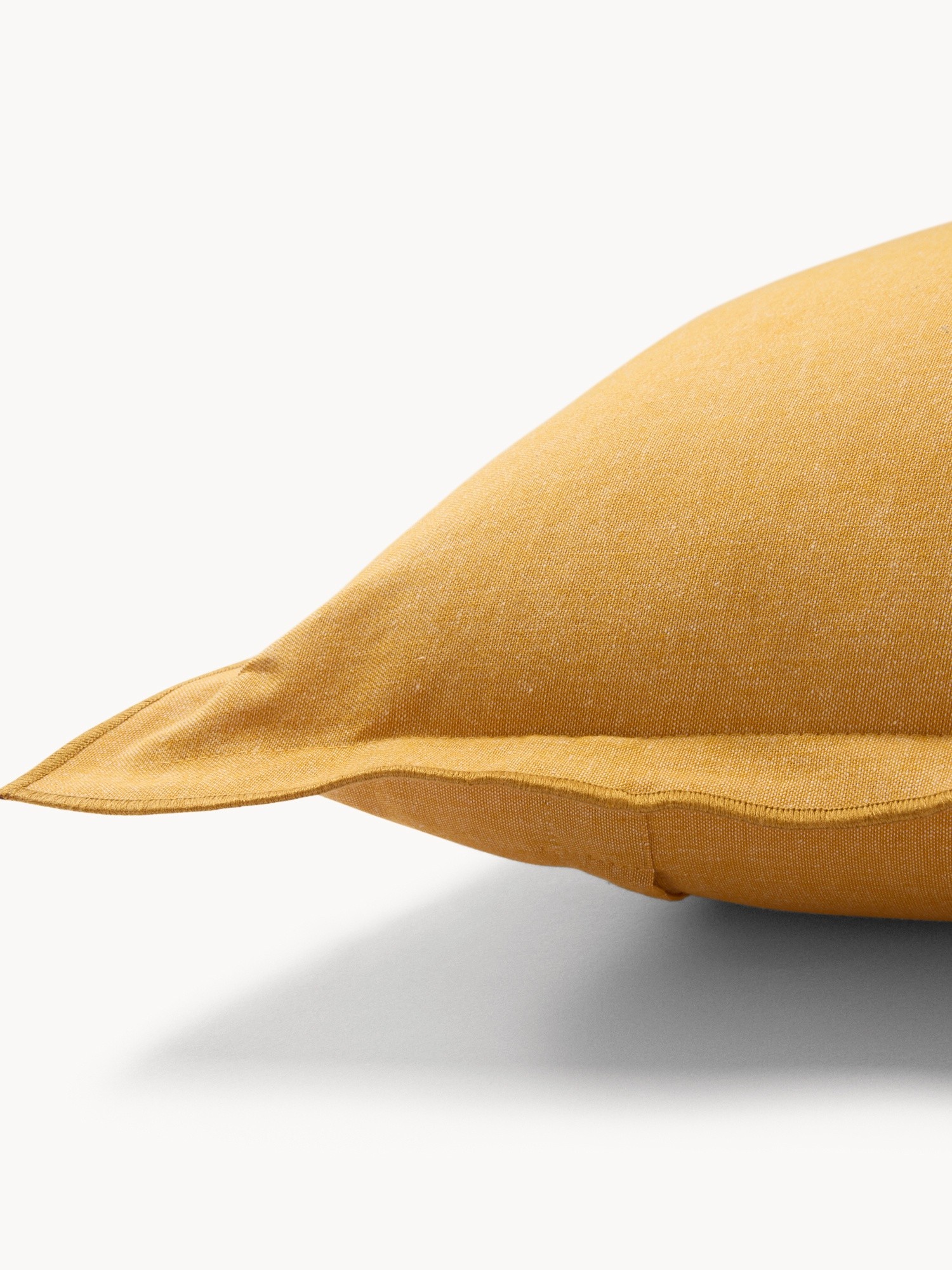 Chambray Cotton Pillow 45x45cm - Introductory Price, Yellow, large image number 2