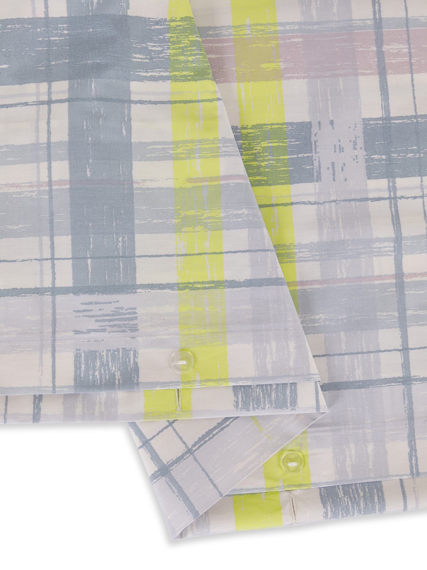 Sacco copripiumino cotone percalle stampa check, Multicolor, large image number 2