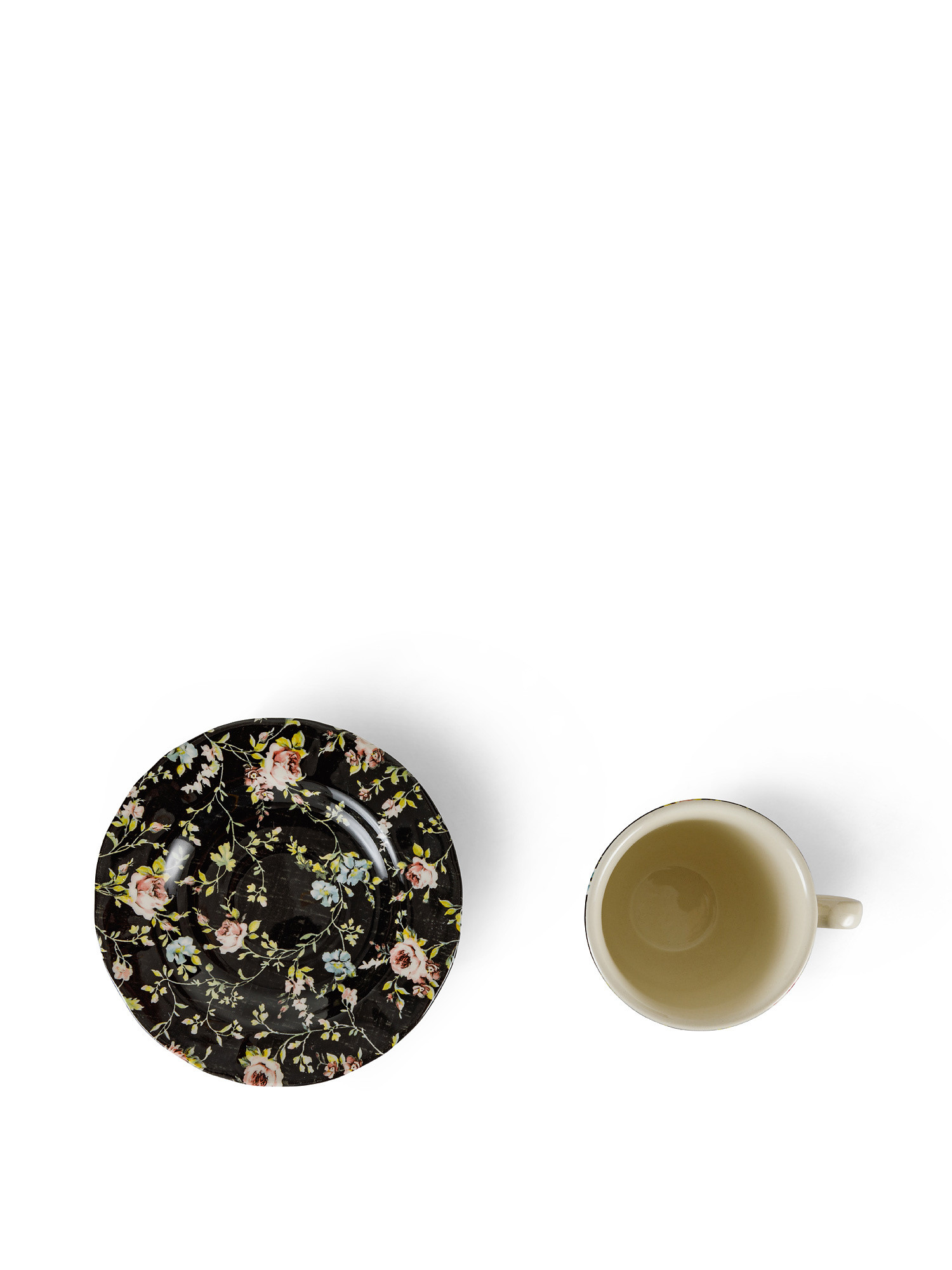 Tazza da tè ceramica motivo fiorellini, Bianco, large image number 1