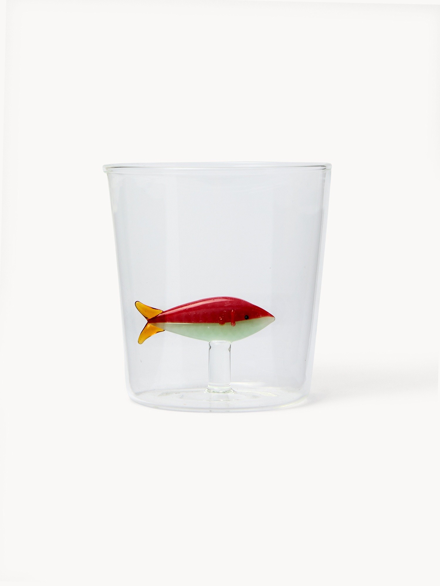Bicchiere in vetro borosilicato dettaglio pesce, Trasparente, large image number 0