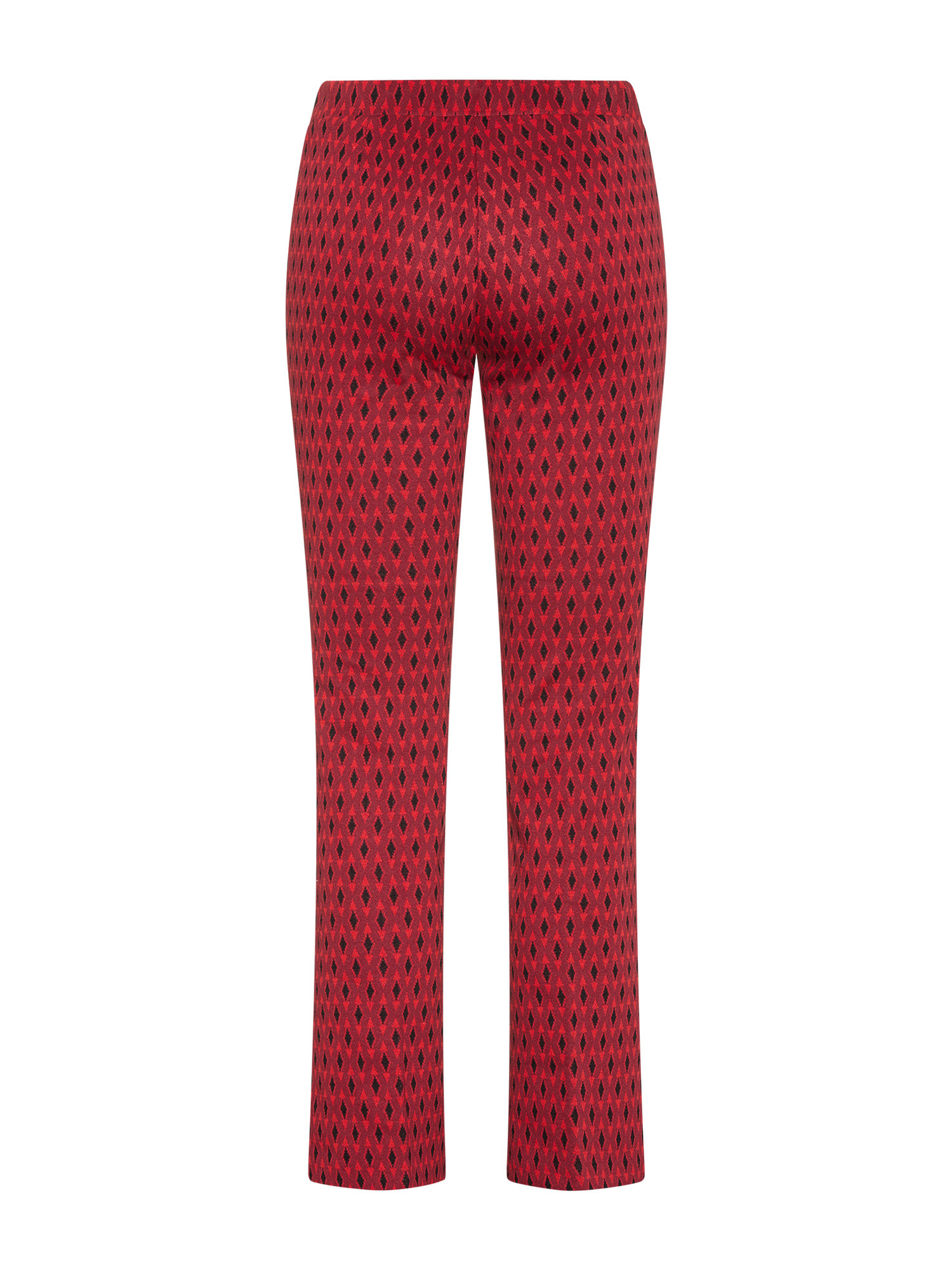 Koan - Flare trousers with diamond pattern, Red, large image number 1