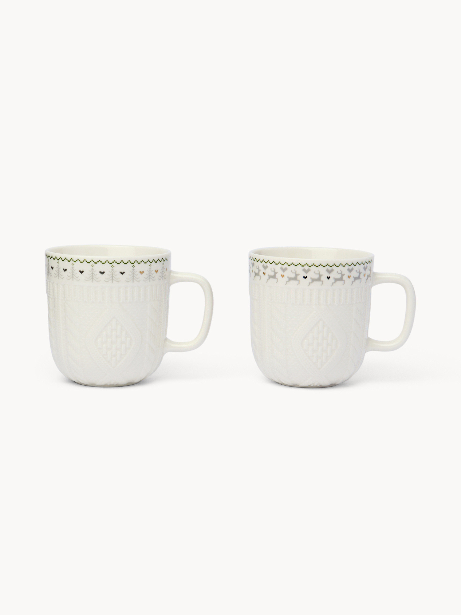 Crochet-decorated New Bone China mugs, White, large image number 0