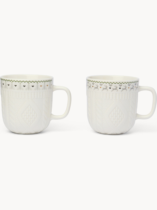 Crochet-decorated New Bone China mugs