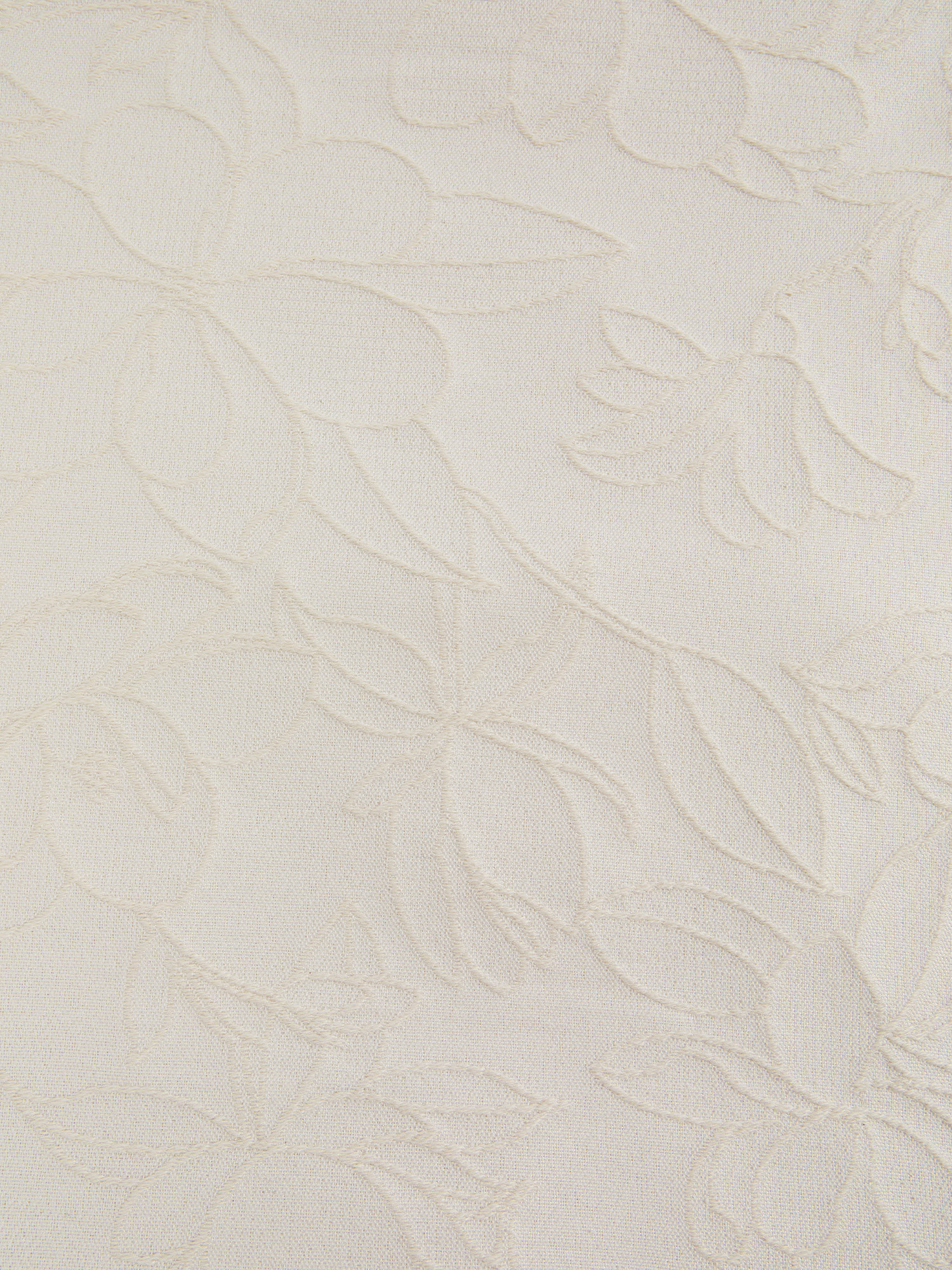 Copriletto cotone tinta unita motivo floreale, Beige, large image number 1