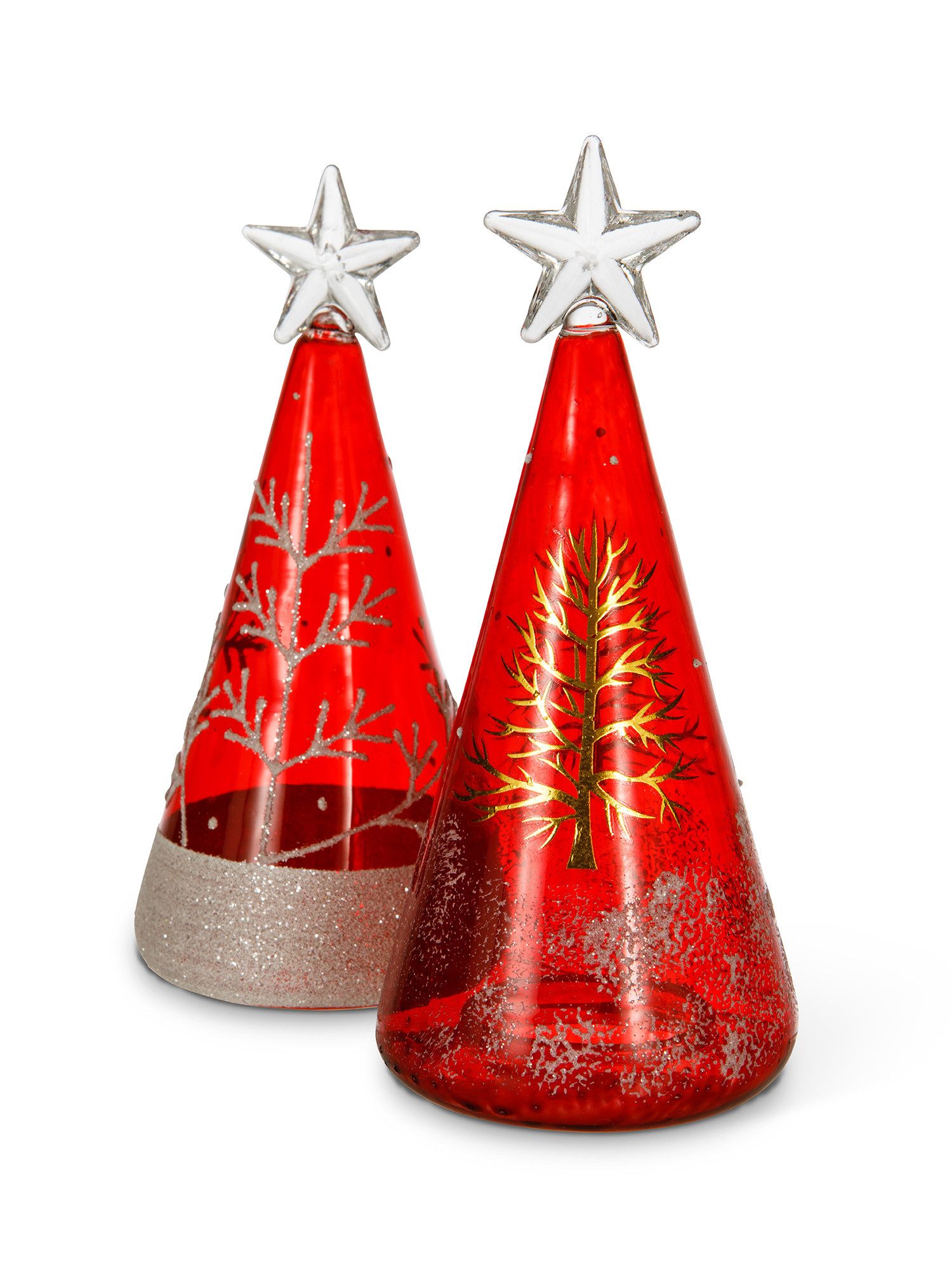 Glass decoration with star, Red, large image number 1
