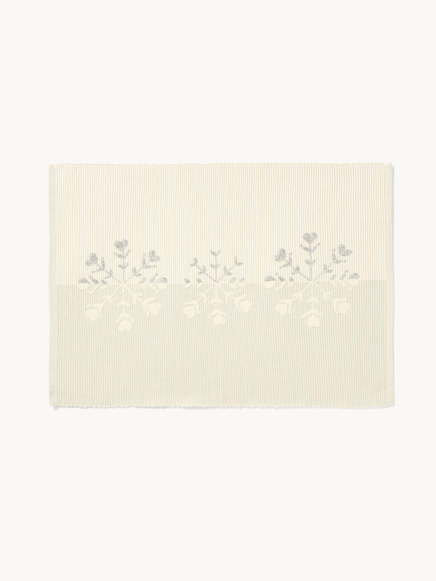 Pure cotton ribbed placemat, Silver Grey, large image number 0