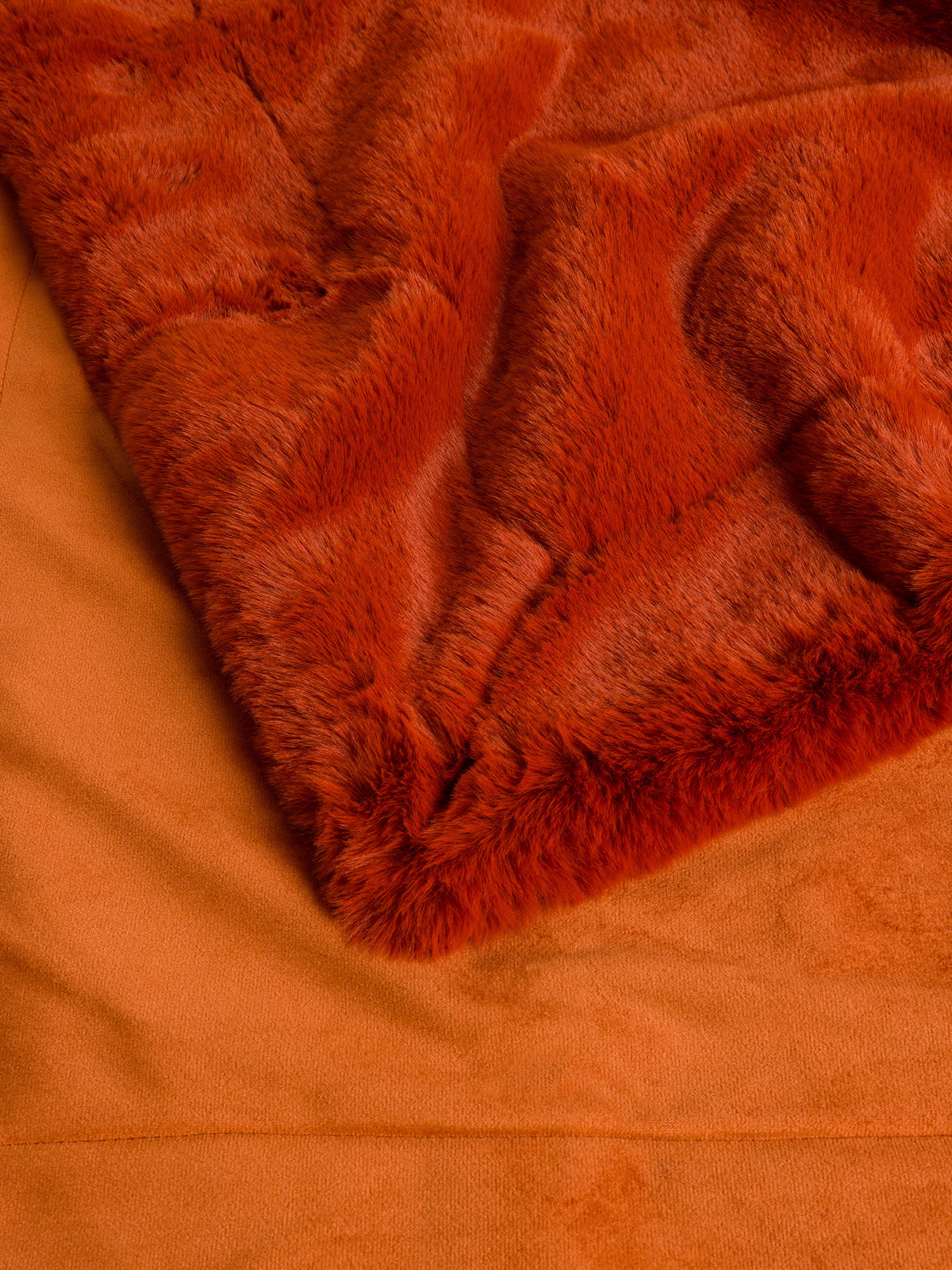 Plaid effetto pelo, Arancione, large image number 1