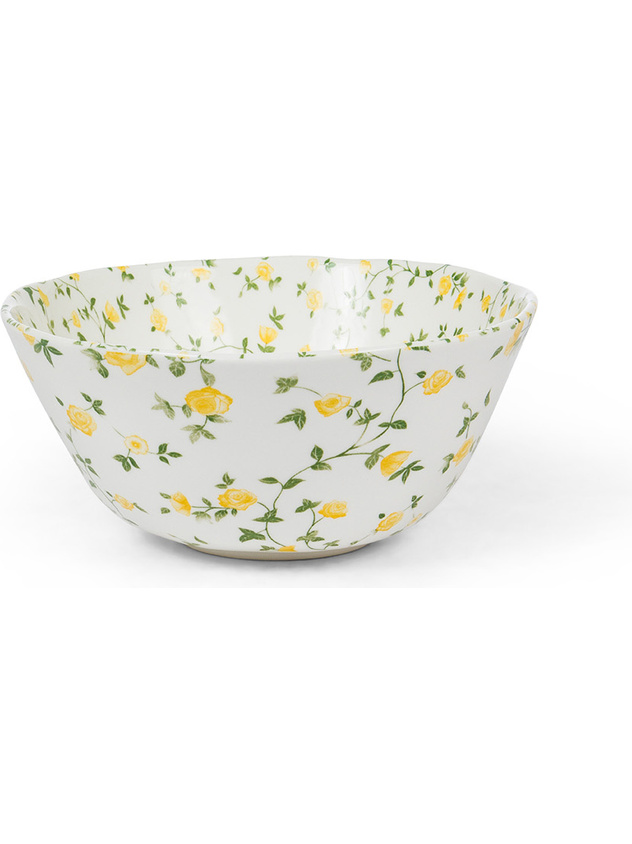 Porcelain salad bowl with flower motif