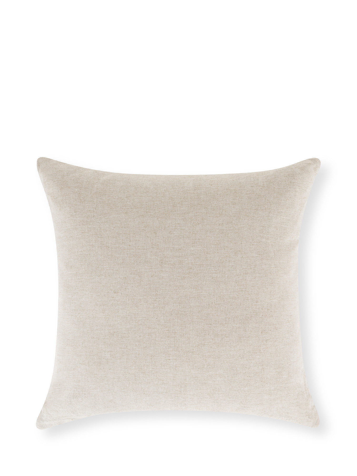 Cotton jacquard cushion with rose motif 45x45cm, Beige, large image number 1