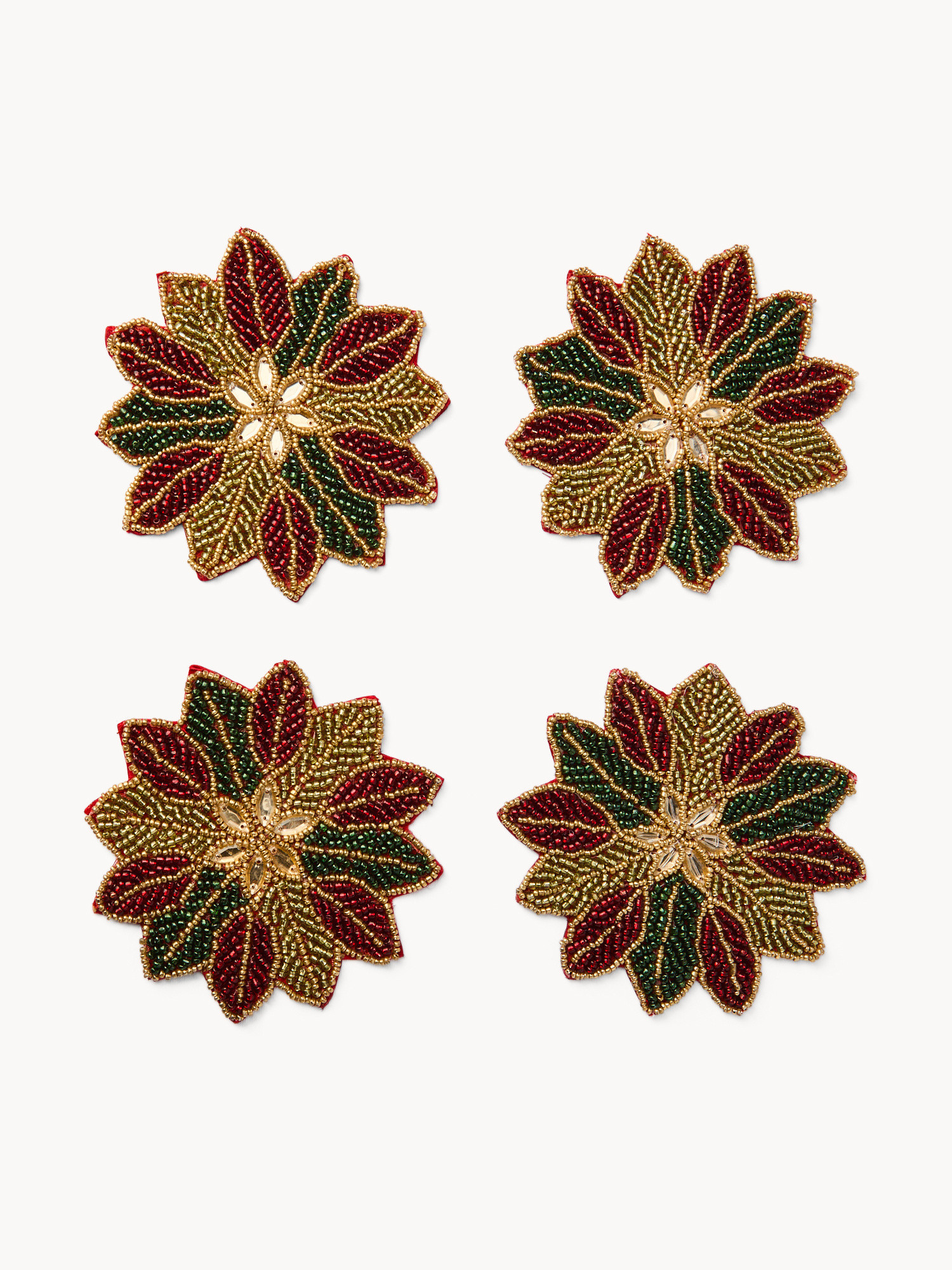 Set 2 sottobicchieri con perline, Multicolor, large image number 0