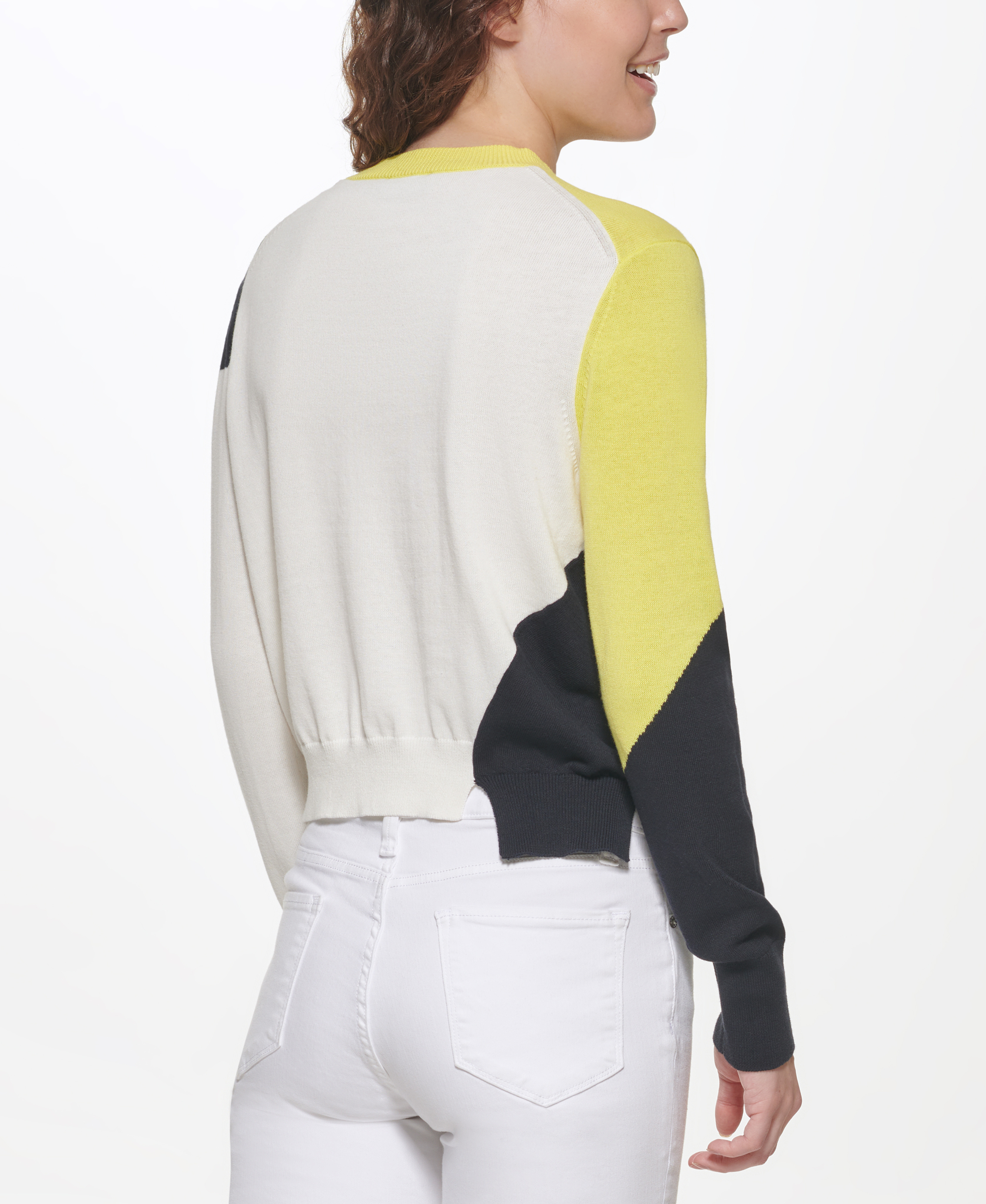 Color block sweater, White, large image number 5