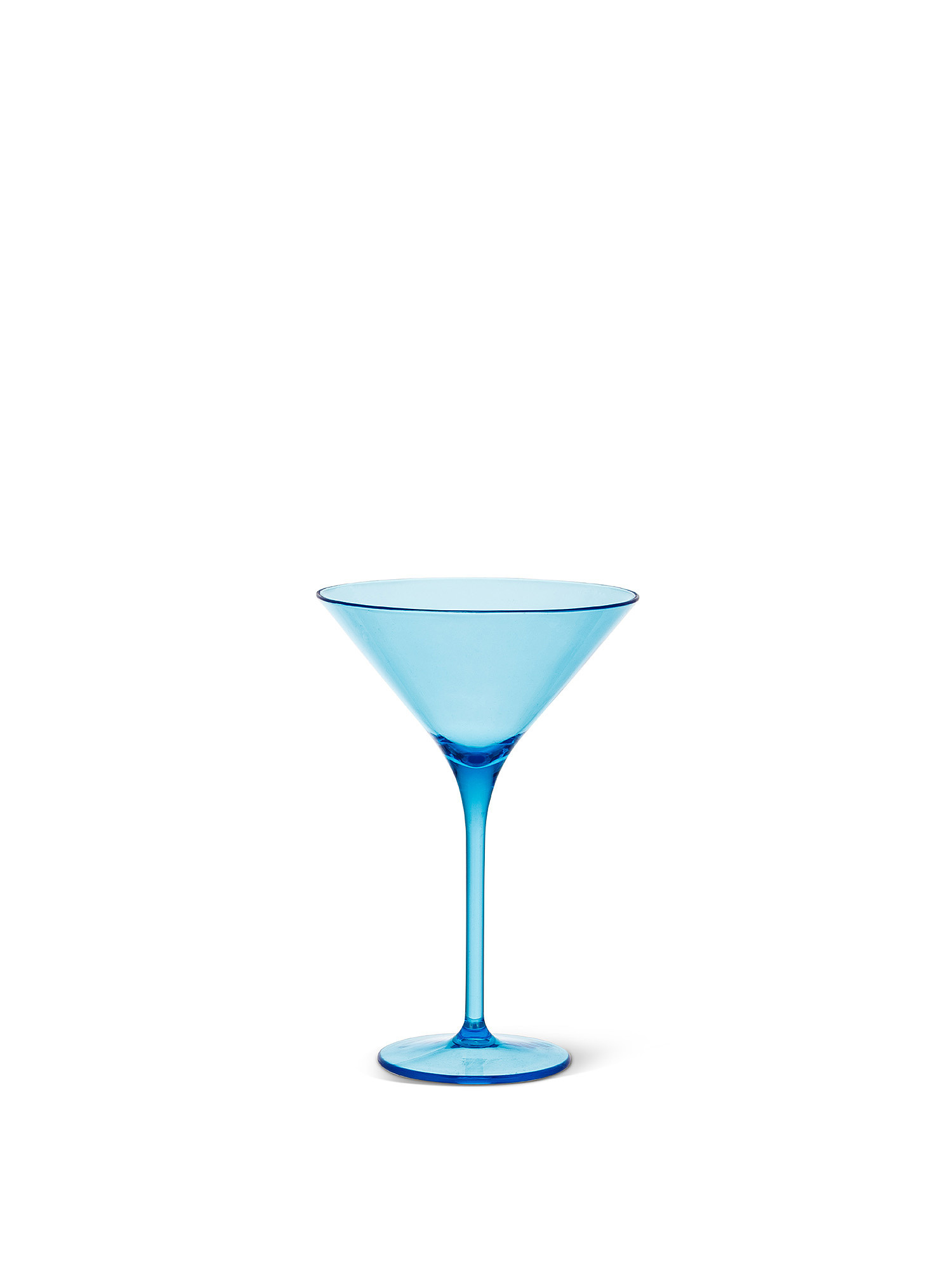 Calice martini plastica tinta unita, Azzurro, large image number 0