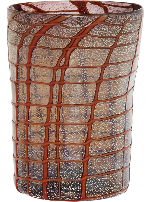 Bicchiere vetro di Murano decoro a rete