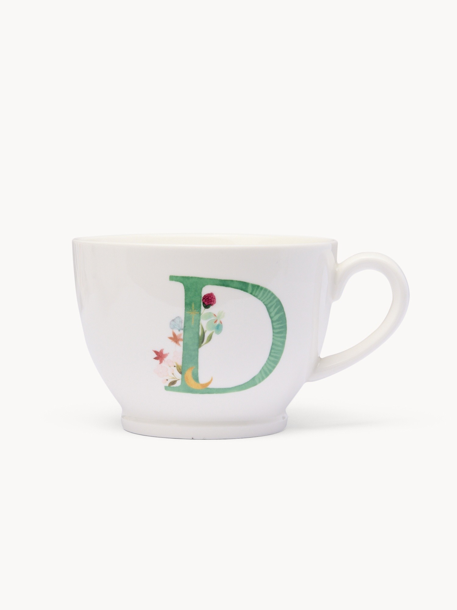 New bone china breakfast mug,letter D, White 1, large image number 1