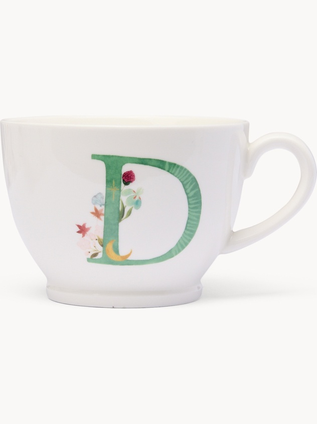Tazza da colazione in new bone china lettera D