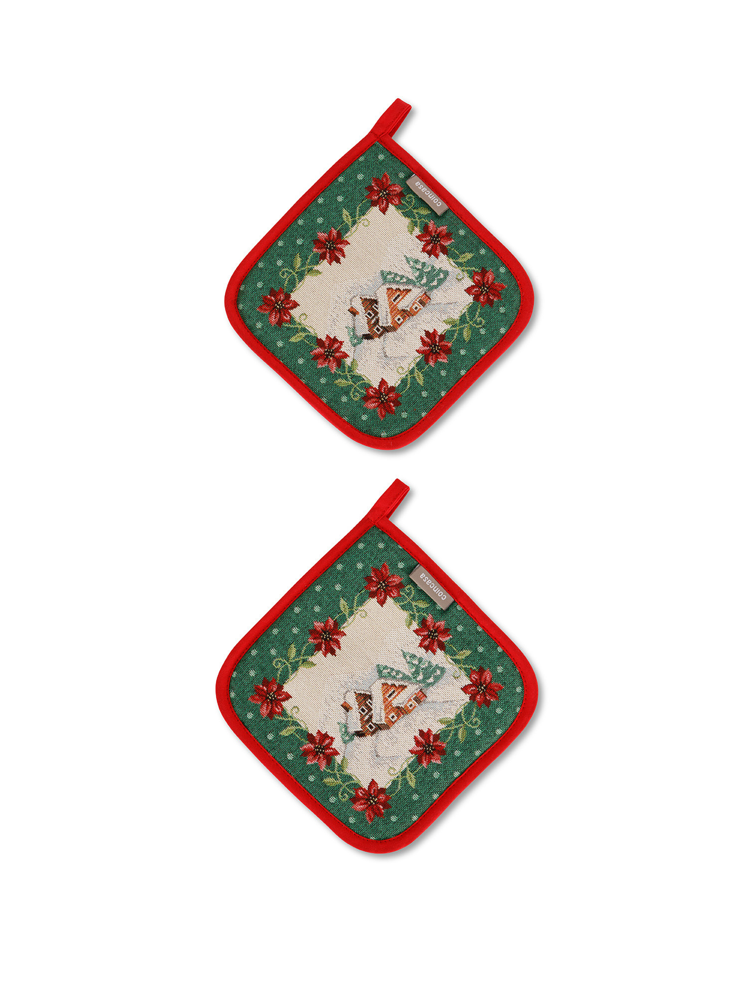 Gobelin fabric pot holders with Christmas motifs, Multicolor, large image number 4