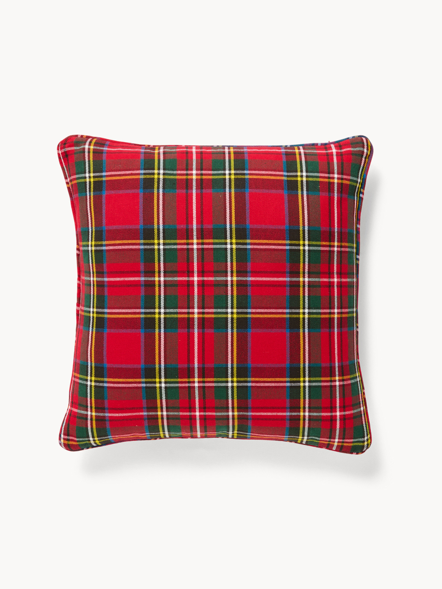 Cuscino 45x45 in cotone motivo tartan, Rosso, large image number 0