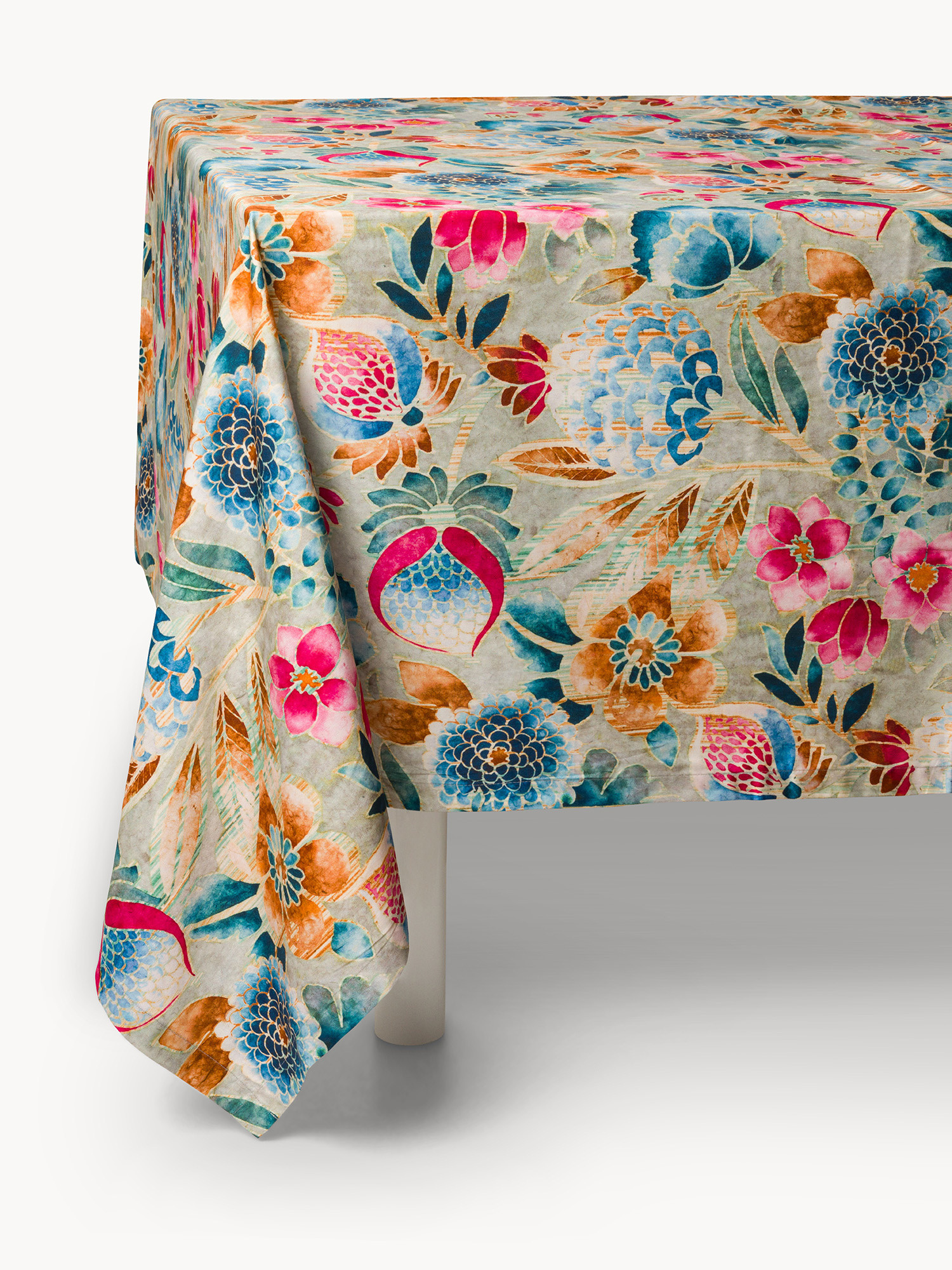 Tovaglia in twill di puro cotone stampa floreale, Multicolor, large image number 0