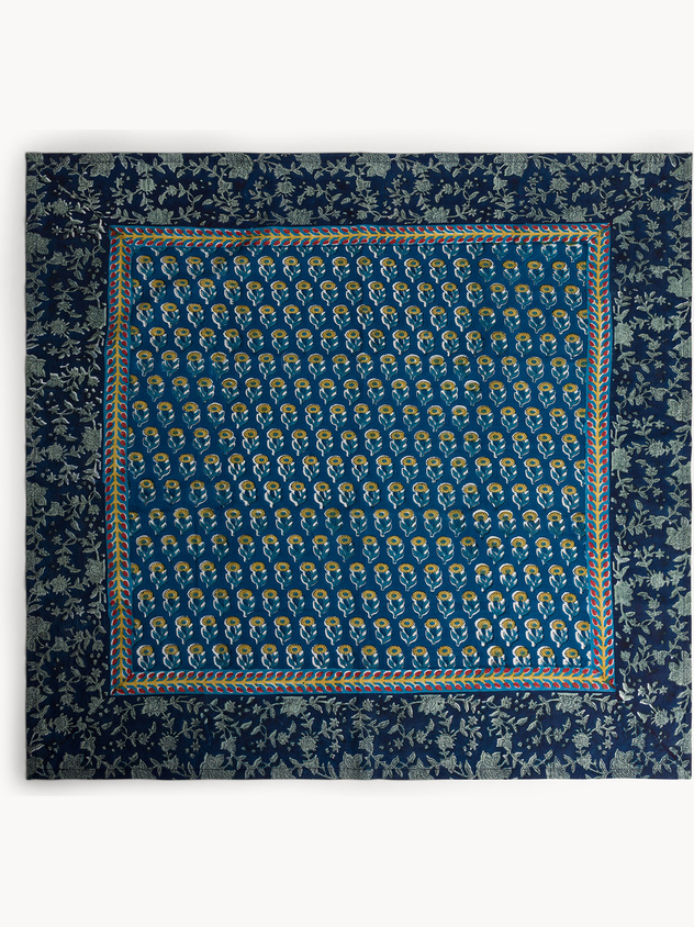 Pure cotton centerpiece block print placed
