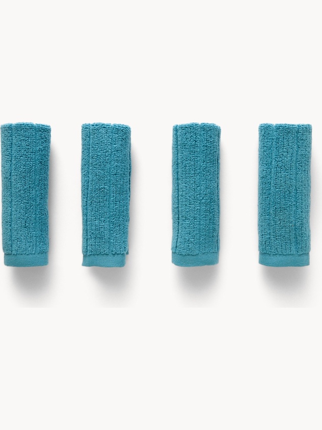 Set 4 lavette in spugna di cotone tinta unita - Prezzo di lancio