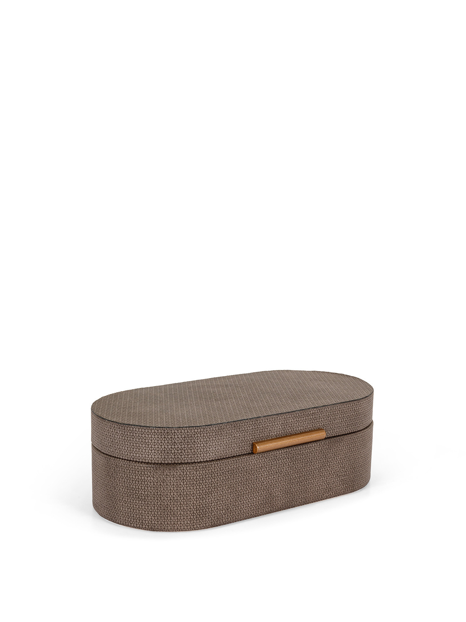 Jewelery box with golden closure, Grey, large image number 0