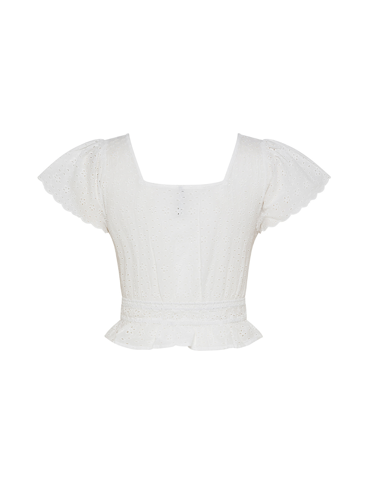Pepe Jeans - Top in pizzo sangallo in cotone, Bianco, large image number 1