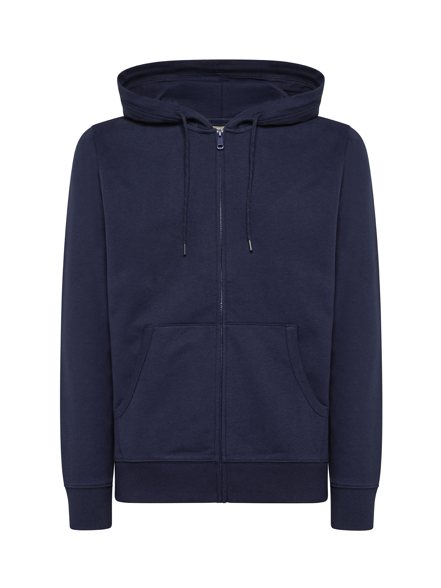 JCT - Felpa con cappuccio full zip soft touch, Blu, large image number 0