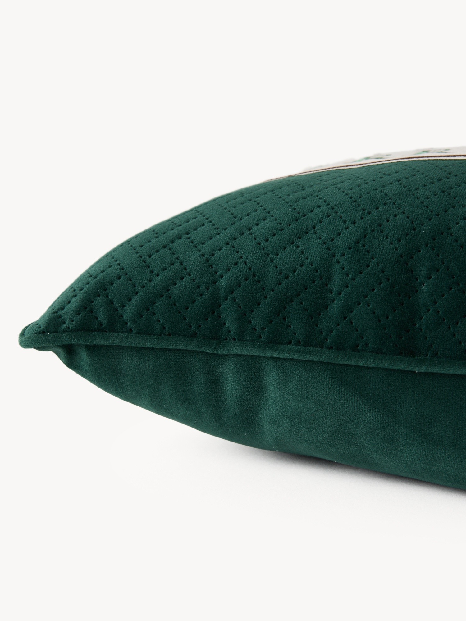 Velvet cushion 50x35cm, Green, large image number 1