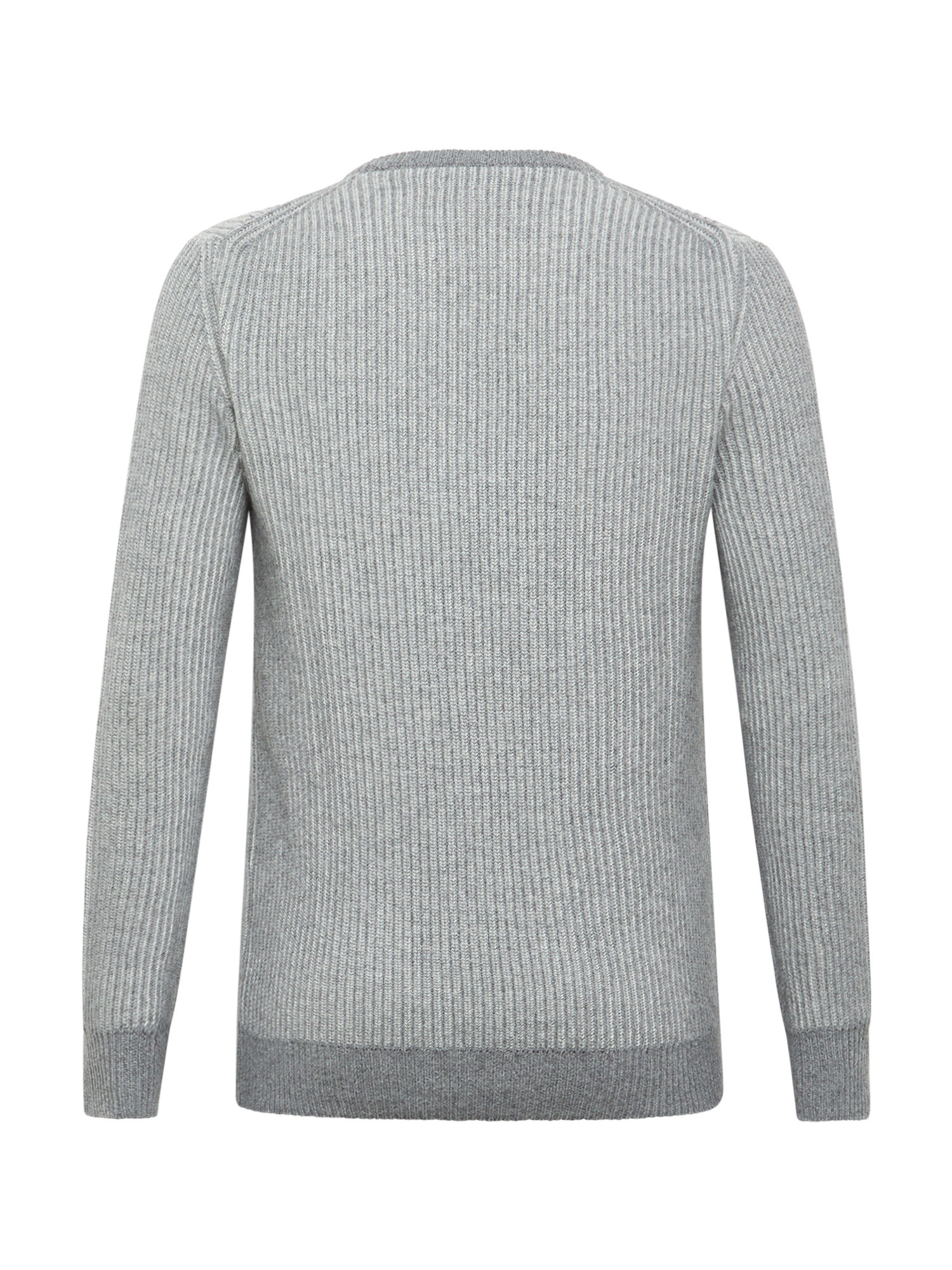 Luca D'Altieri - Cashmere blend crew neck sweater with noble fibres, Pearl Grey, large image number 1