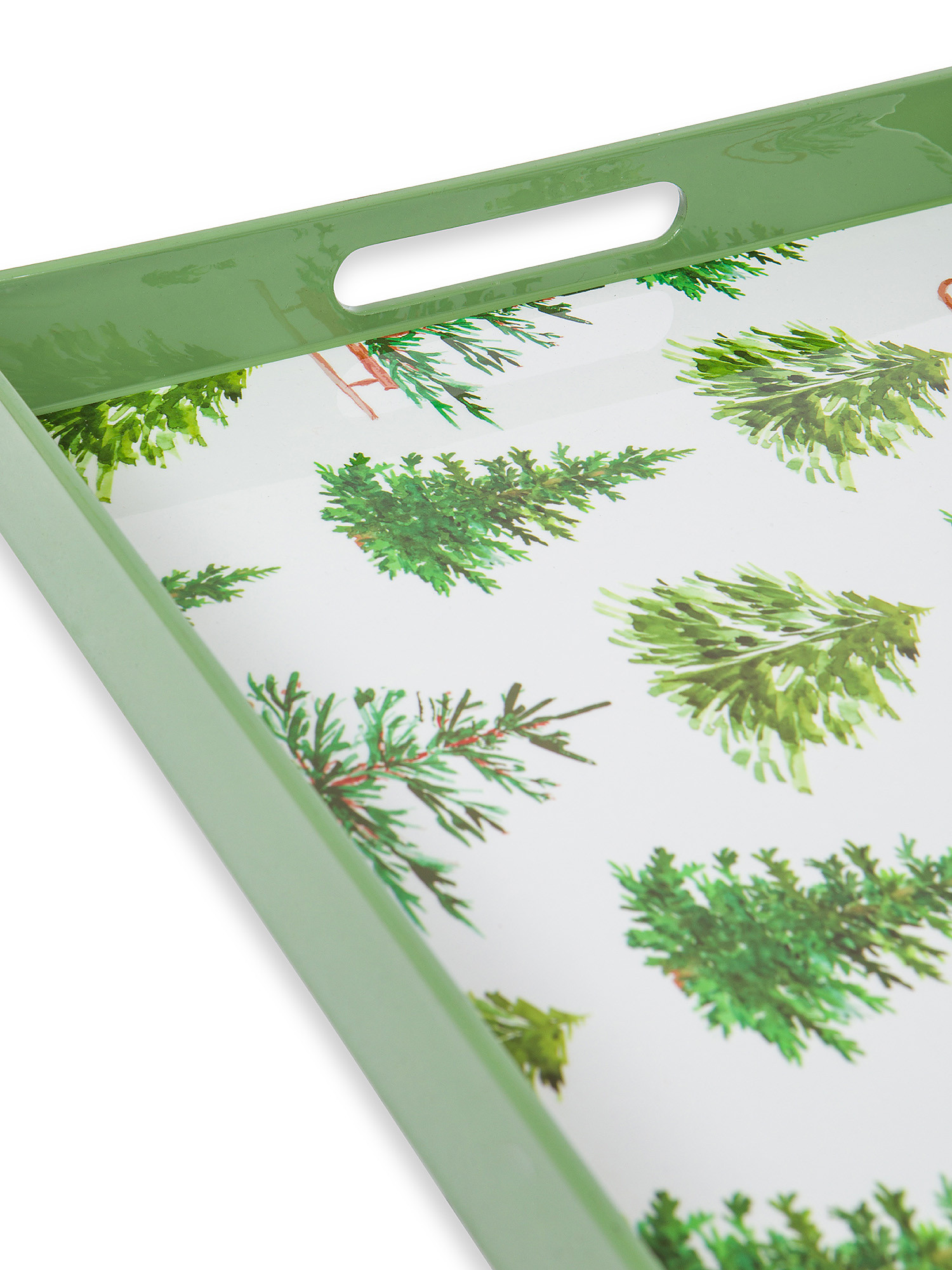 Plastic tray with tree motif, Green, large image number 1
