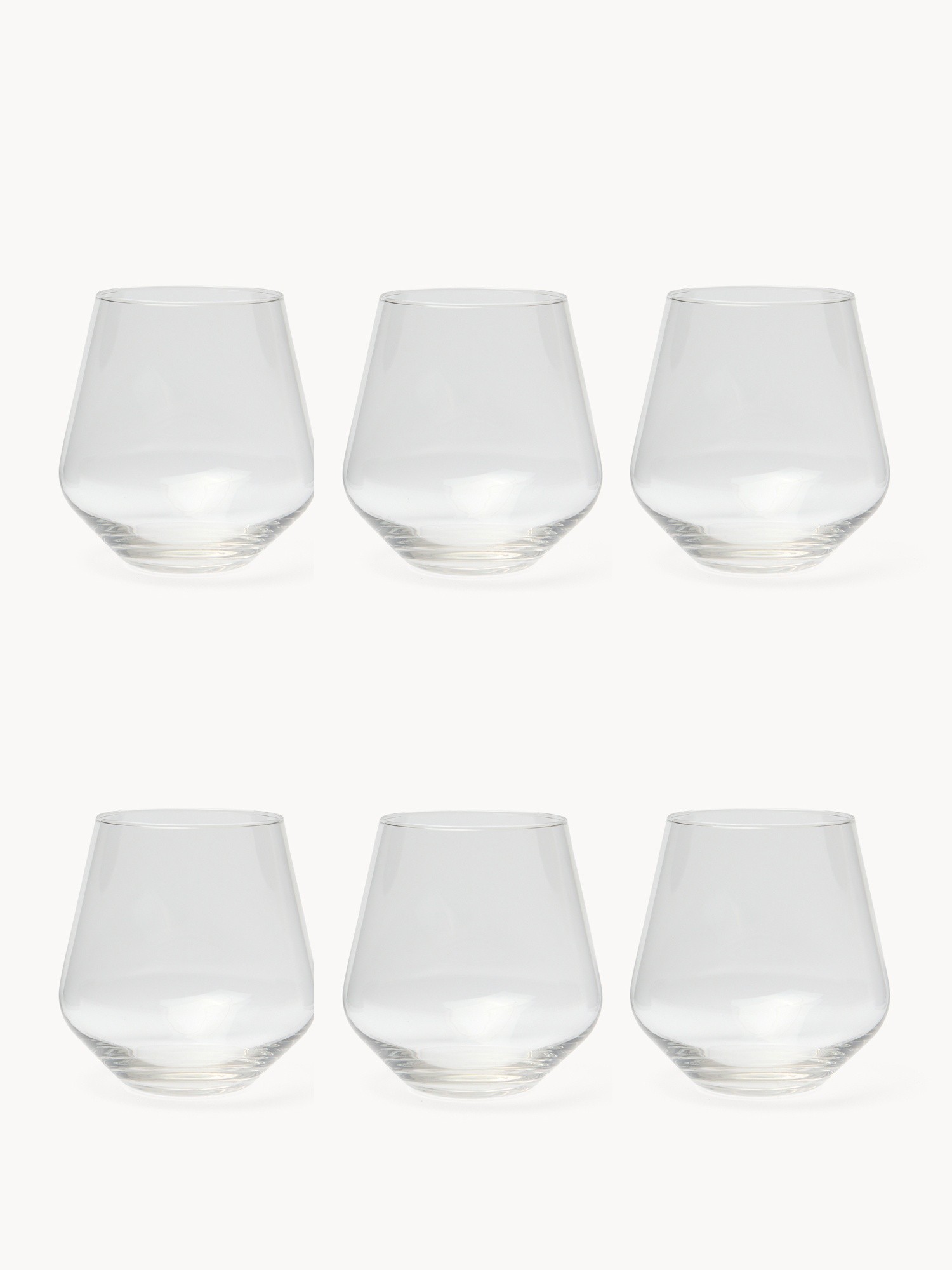Set of 6 water glasses, Transparent, large image number 0