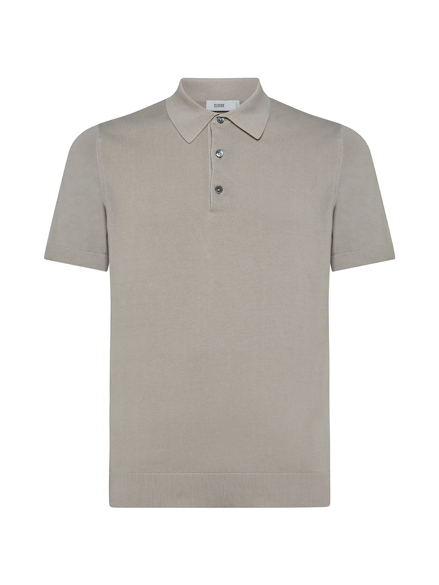 Cotton knit polo shirt, Light Grey, large image number 0