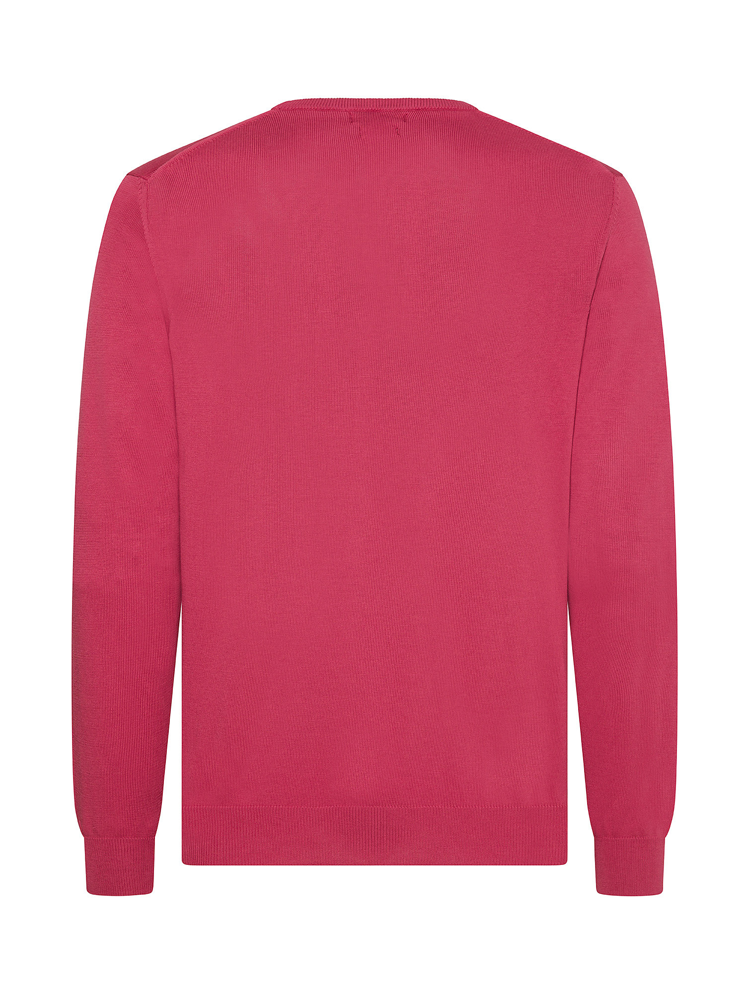 Luca D'Altieri - Crew neck sweater in extrafine pure cotton, Pink Fuchsia, large image number 1
