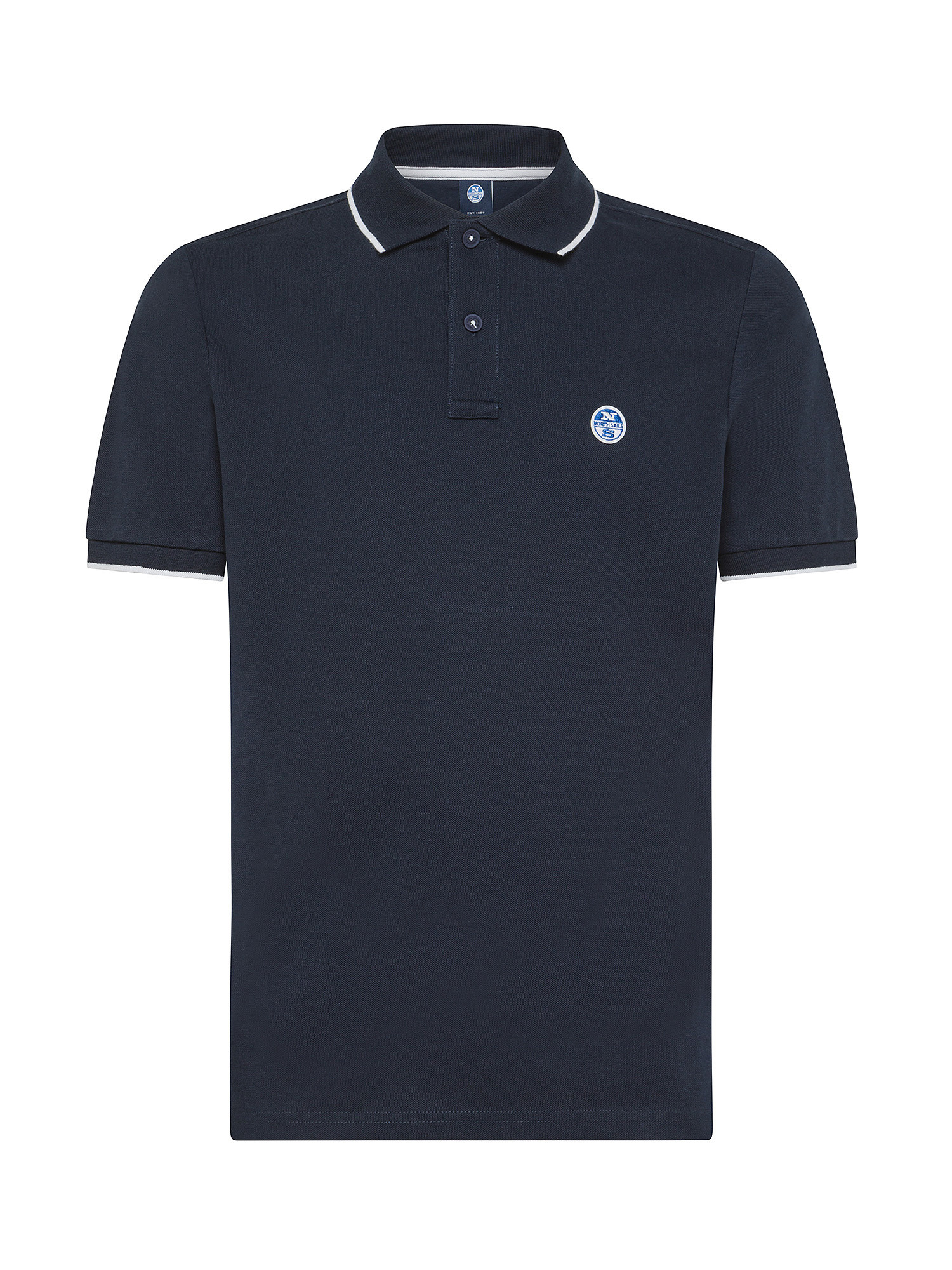 North Sails - Organic cotton piqué polo shirt with micrologo, Blue, large image number 0