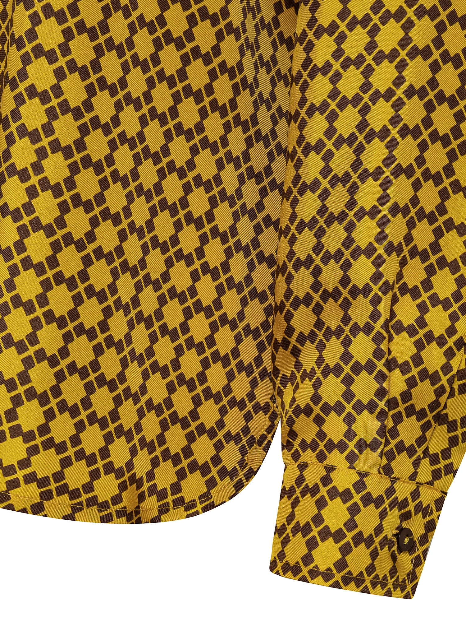 Camicia con stampa in twill di seta, Yellow, large image number 2