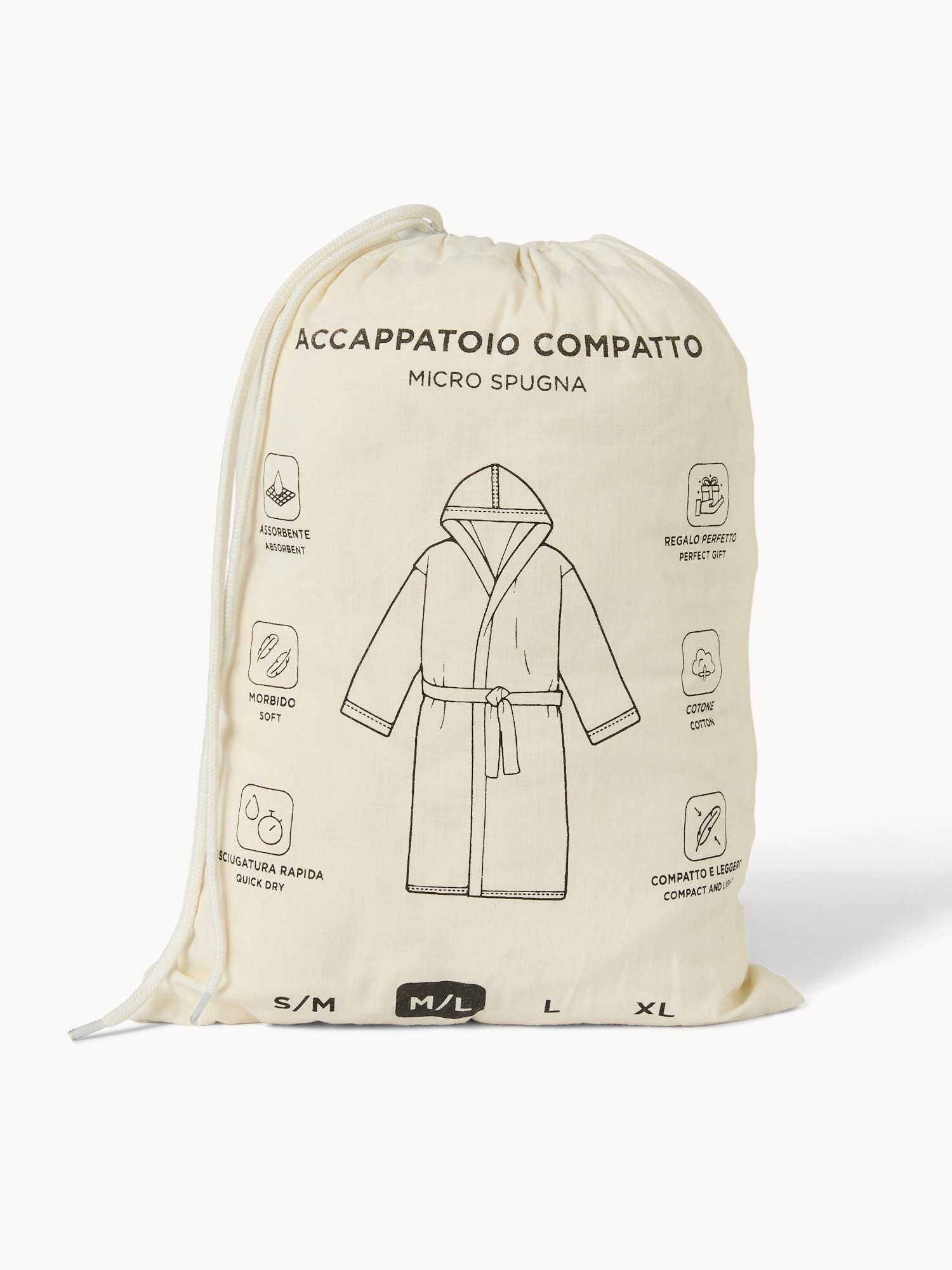 Lightweight and absorbent cotton terry bathrobe - Discounted price, White, large image number 2