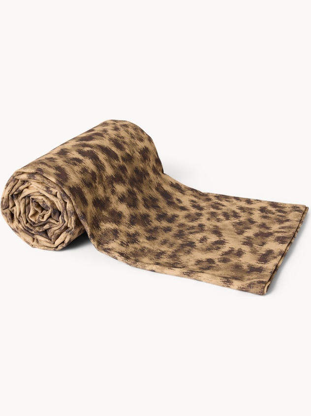 Telo arredo in puro cotone con stampa leopardata