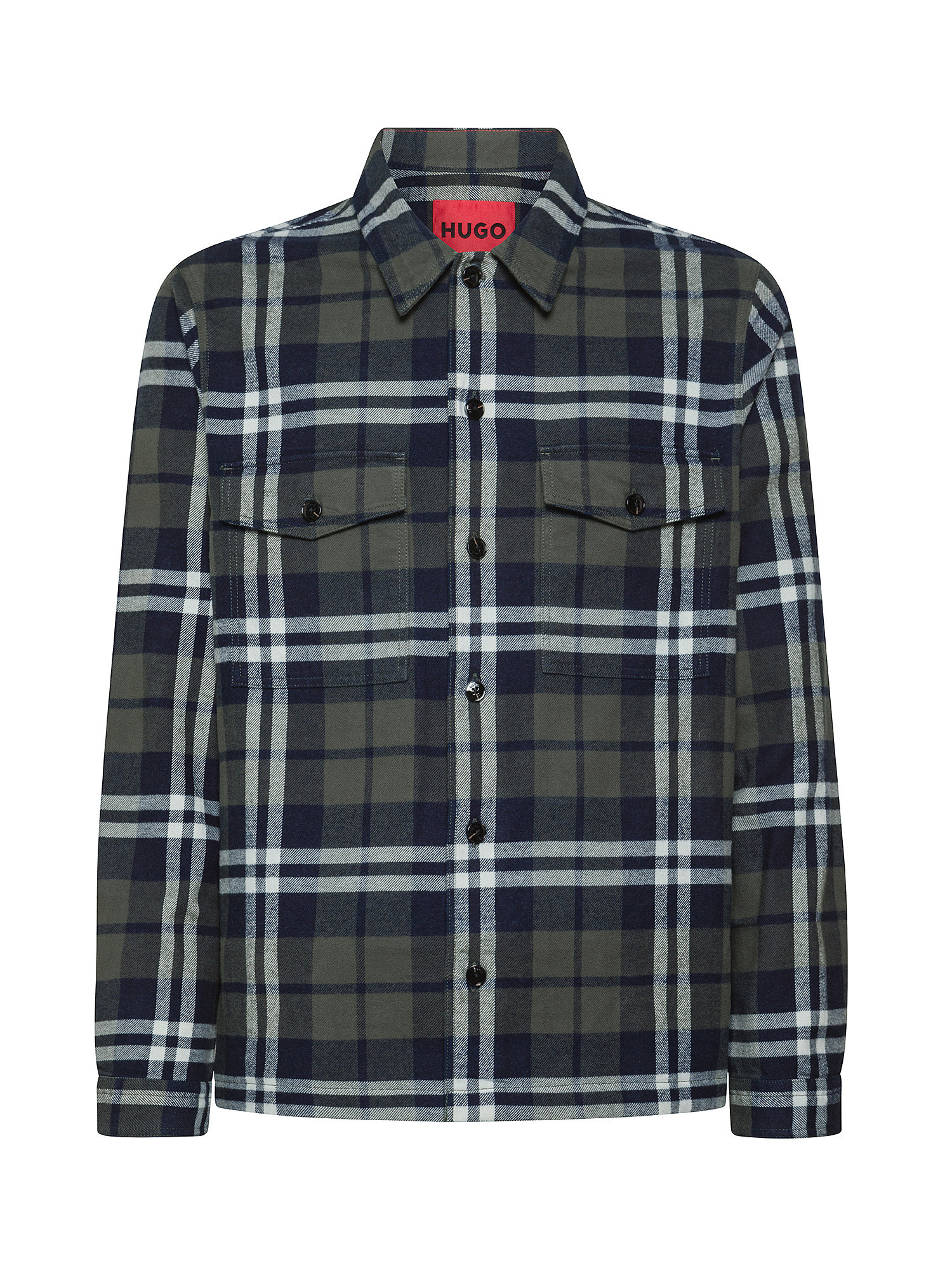 Hugo - Oversized checked shirt in cotton, Green, large image number 0