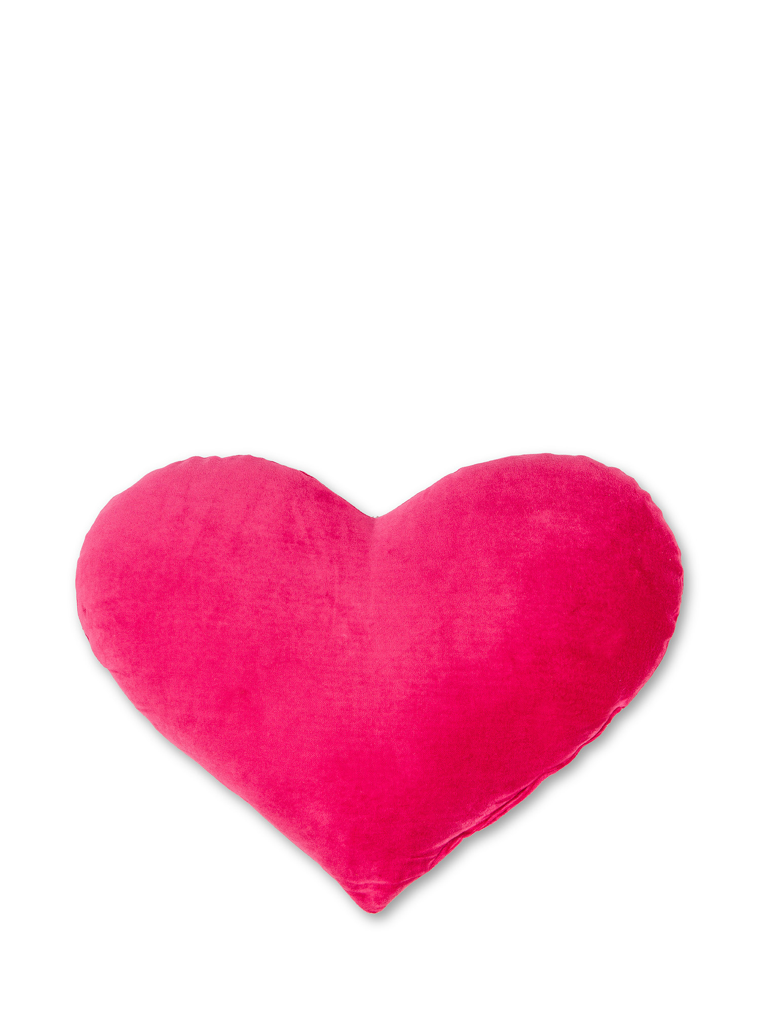 Heart-embroidered velvet cushion, Dark Pink, large image number 1