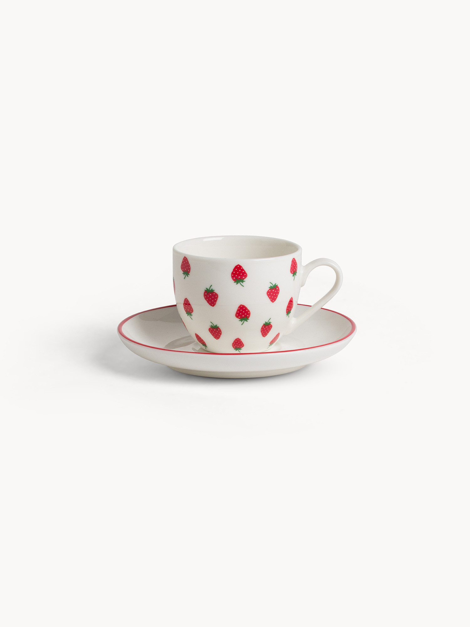 New bone china coffee cup strawberry motif, Multicolor, large image number 0