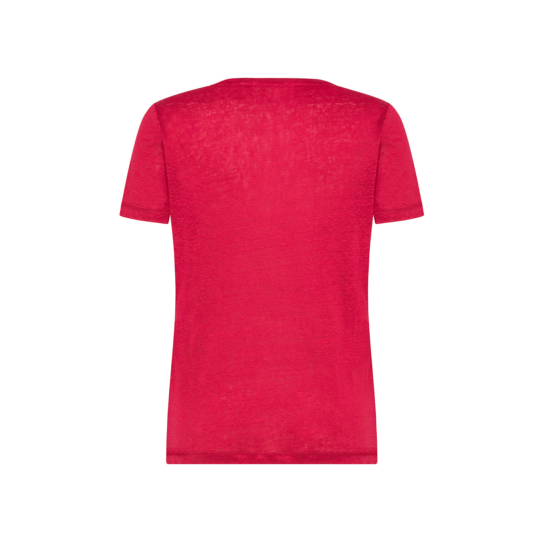 T shirt puro lino con inserto Koan, Rosso, large
