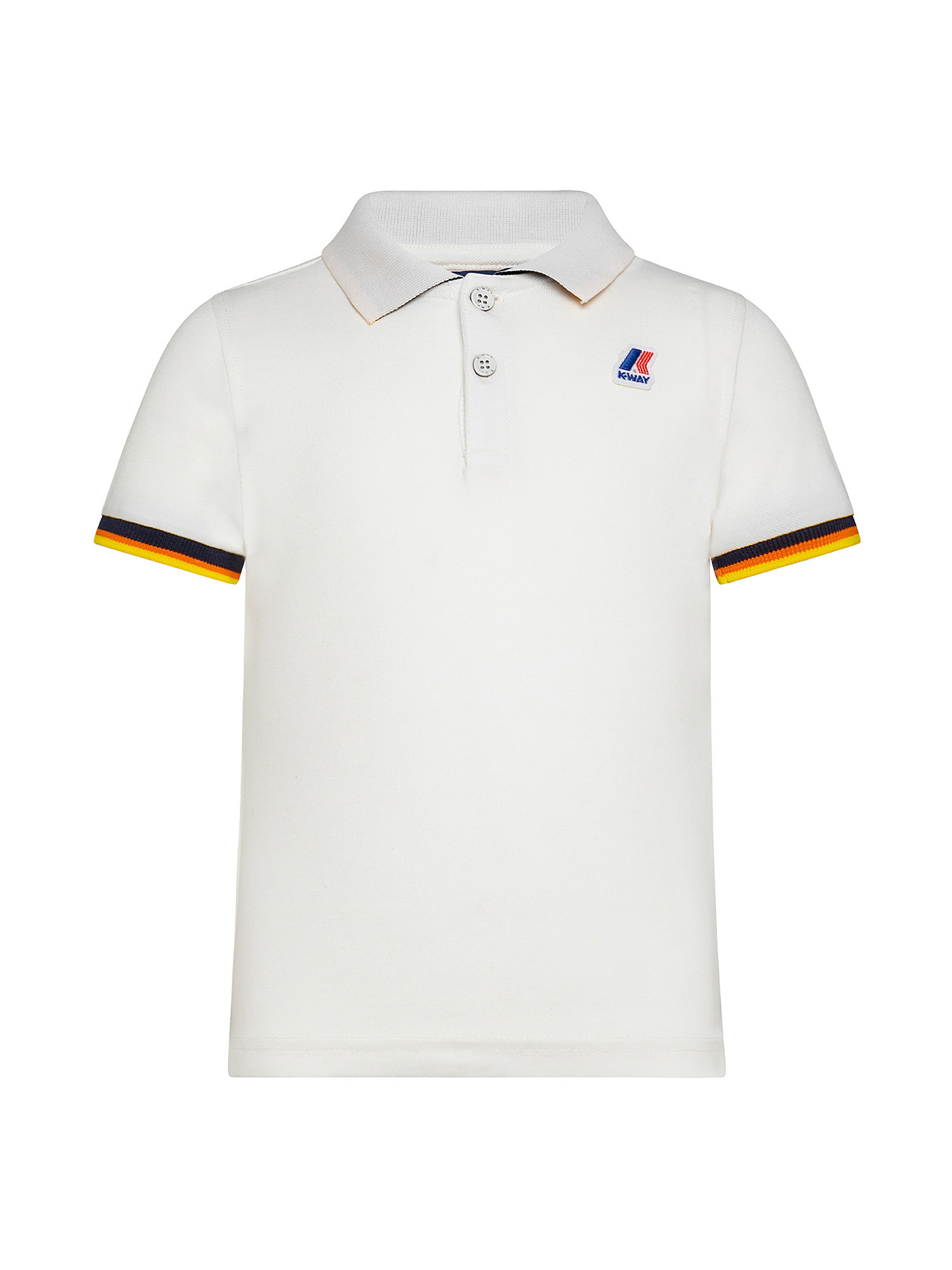 Polo bambino slim fit, Bianco, large image number 0