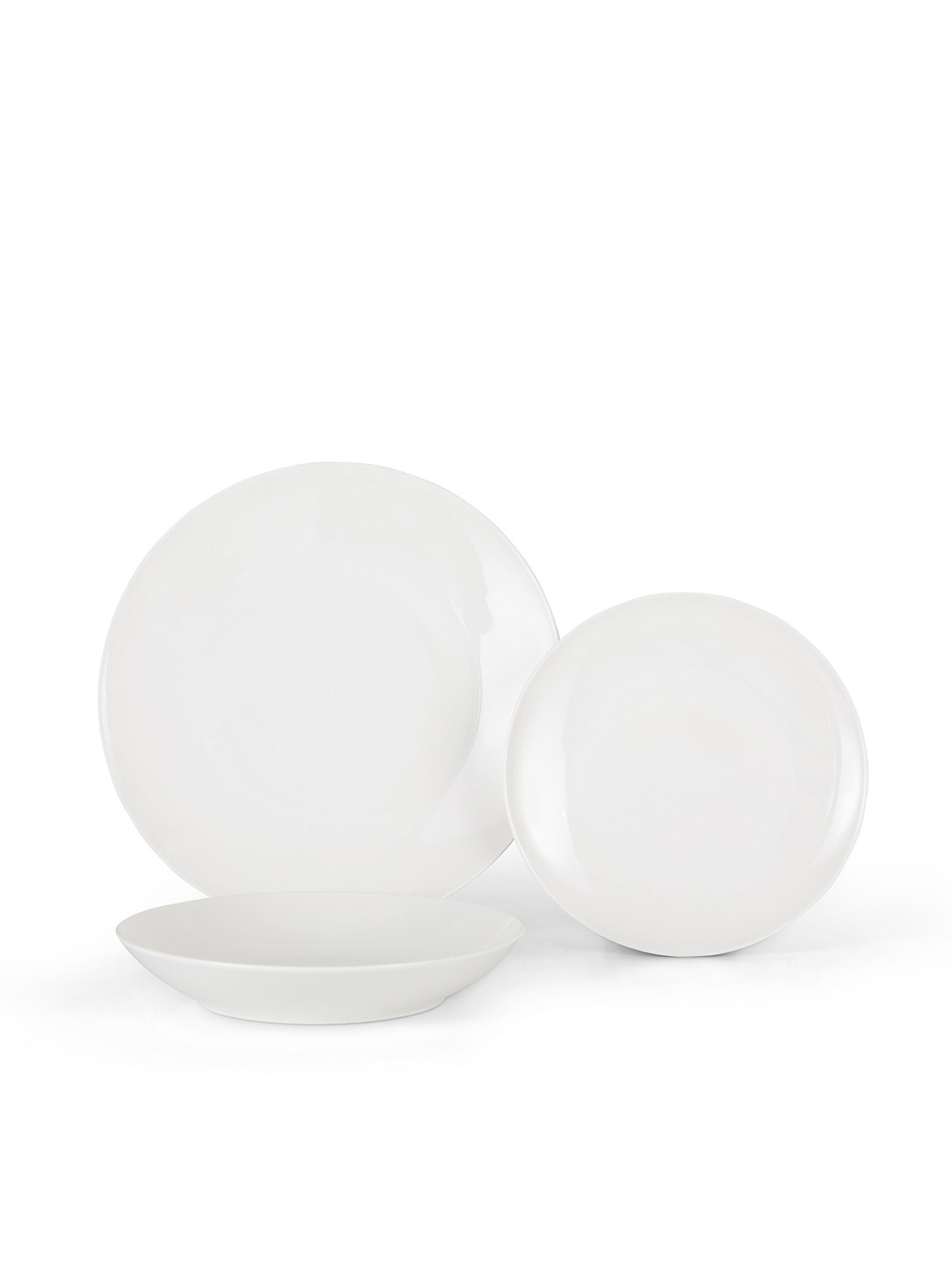 Set of 18 Coupe white porcelain plates, White, large image number 0